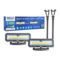 Професійна інспекційна лампа Brevia LED 120-190см 2x10W COB 2x1000lm 2x4000mAh Power Bank, type-C(11520)
