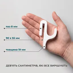 Гачок для рушника на душове скло (білий) - мініатюра 5