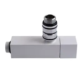 Набір кран напівоборотний кутовий з американкою Solomon Lux 1/2″ Cube White 8888 (2шт.) 000021914 - мініатюра 4