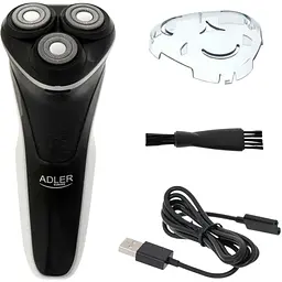 Акумуляторна бритва з USB Adler AD 2928 до 90 хв роботи 3 плаваючі головки відкидний триммер