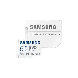 Карта пам'яті Samsung 512 GB microSDXC Class 10 UHS-I U3 V30 A2 EVO Plus+SD Adapte (MB-MC512SA/EU) - мініатюра 5