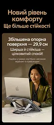 Складная подставка для ноутбука UGREEN LP972 для ноутбуков 12–17,3 дюйма 8 уровней регулировки высоты 93–159 мм нагрузка до 15 кг также для планшетов с открытой конструкцией для вентиляции с противоскользящими силиконовыми накладками серая (75673) - миниатюра 10