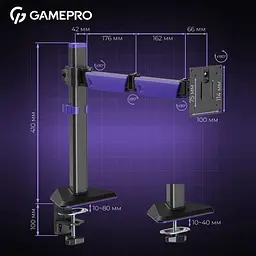Настільне кріплення для монітора Gamepro MAG100V 17`-40` Black/Violet [148277] - мініатюра 17