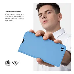 Чехол-книжка для Realme Note 60 4G/Note 60X 4G, OneFold Case, голубой, из экокожи (PU) и TPU, с магнитом, с подставкой и отделением для карт, трансформируется в подставку, противоударный, защита всего корпуса, ArmorStandart (ARM81231) - мініатюра 5