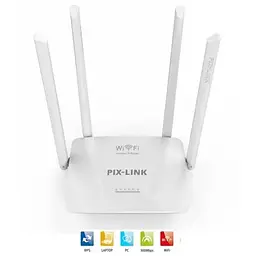 WI-FI роутер маршрутизатор Pix-Link LV-WR08 4 антени White (16172) - мініатюра 5