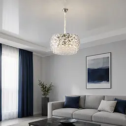 Підвісна кришталева люстра Splendid Ray L5748/500/8 (SLIVER), хром, 8 ламп E14, від 10-18 м²