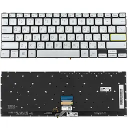 Клавіатура для ноутбука ASUS (X321 series) rus сріблястий без фрейма підсвічування клавіш