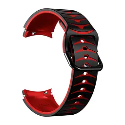 Ремінець для Samsung Galaxy Watch 4 Classic 42mm - чорно-червоний ширина кріплення 20мм силікон Watchbands Scales (W17-9WB66906967) - мініатюра 4