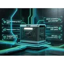 Зарядна станція SolarPlay BCQ2501 2400W 2160Wh (BCQ2501) - мініатюра 5