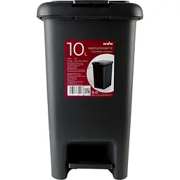 Відро для сміття МВМ My Home з кришкою та педаллю антрацит 10 л (BIN-01 10L ANTHRACITE) - мініатюра 2