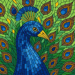 Картина за номерами Вітраж. Павич 30x30 см Ідейка KHO 6788