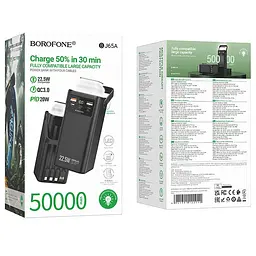 Портативний ЗП Power Bank Borofone BJ65A High 22.5W+PD20W with cable 50000 mAh Black - мініатюра 2
