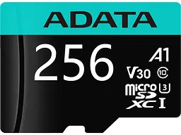 Карта пам'яті ADATA Premier Pro microSDXC UHS-I U3 + SD-adapter 256 GB (AUSDX256GUI3V30SA2-RA1)