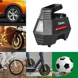 Автокомпресор Gemix Model M black/red поршневий цифровий манометр функція Autostop ліхтарик 35 л/хв - мініатюра 6