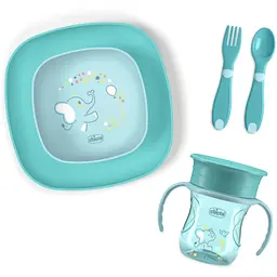Набір дитячого посуду Chicco Set Pappa 12 міс.+ блакитний (16201.25)