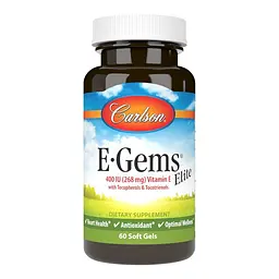 Вітаміни та мінерали Carlson Labs E-Gems Plus 400 IU, 60 капсул