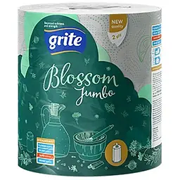 Паперові рушники Grite Blossom Jumbo 2 шари 1 рулон (4770023348774)