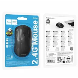 Миша комп’ютерна бездротова HOCO GM42, Bluetooth 5.2 та 2.4G, DPI 800 1200 1600, чорна - мініатюра 4
