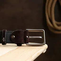 Класичний замшевий ремінь для чоловіків 20705 Vintage коричневий 126 см - мініатюра 7