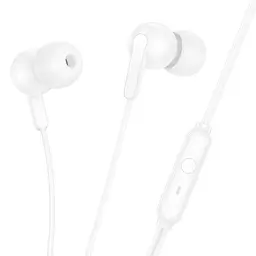 Дротові навушники Hoco M124 Wide universal earphones with microphone, 3.5mm, 1.2m, white - мініатюра 2
