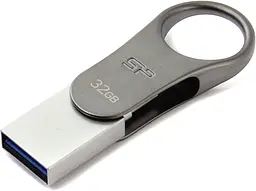 Флеш-накопичувач Silicon Power USB 32G usb3.1+TypeC DriveMobile C80 Silver (SP032GBUC3C80V1S)