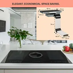 Варильна поверхня Klarstein Full House 3.0 Down Air System витяжка DownAir 655 м3/год (10040067) - мініатюра 2