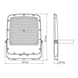 LED прожектор Videx F5 150W 3000-5000-6500K 230V білий (VL-F5-150CW) - мініатюра 12