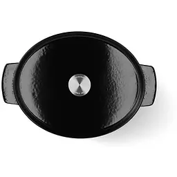 Гусятниця чавунна з кришкою KitchenAid 30 см 5.6 л чорна (CC006064-001) - мініатюра 3