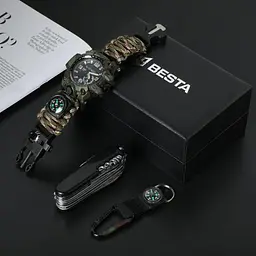 Чоловічий наручний годинник Besta Box Military Set з компасом + подарунковий набір - мініатюра 6