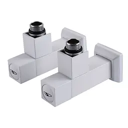 Набір кран напівоборотний кутовий з американкою Solomon Lux 1/2″ Cube White 8888 (2шт.) 000021914