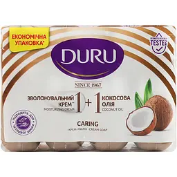 Туалетне мило Duru 1+1 Крем та Кокосова Олія 320 г (4 шт. х 80 г)