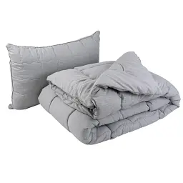 Ковдра силіконова Руно Soft Line 140х205 см з подушкою 50х70 см сіра