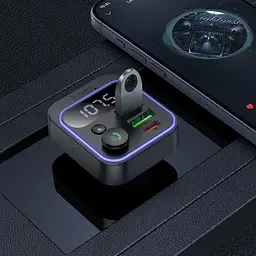 Автомобільний FM-трансмітер модулятор Bluetooth MP3 HOCO E85 Tiger 20 W, PD/QC, USB-C/2xUSB-A - мініатюра 6