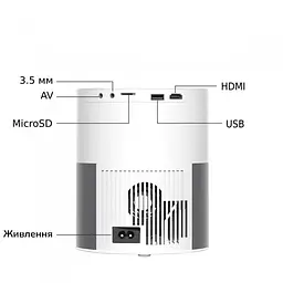 Портативний проєктор Panoplus XR 3D XPRO Full HD 1920x1080, 5000 lm із підключенням до iOS та Android для офісу домашнього кінотеатру + Аеромиша в комплекті (T9A_4999) - мініатюра 2