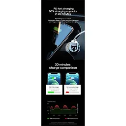 Автомобільний Адаптер зарядний JOYROOM Intelligent 2-port LED Fast Car Charger C-A17 - мініатюра 6