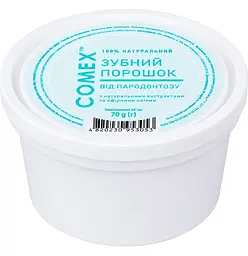 Натуральний зубний порошок Comex від пародонтозу, з ефірною олією аіру, евкаліпту та м'яти 70 г