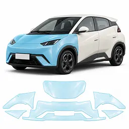 Антигравійна захисна бронеплівка за лекалами для BYD Seagull (Dolphin Surf) I 2023- передня частина авто (капот бампер крила))