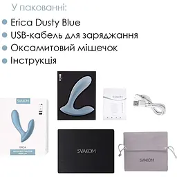 Вібратор в трусики Svakom Erica Dusty Blue - мініатюра 7