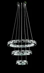 Світлодіодна люстра Splendid Ray L50604J/500+350+200/3 LED з кришталем, хром, 100 Вт, з пультом і димером - мініатюра 3