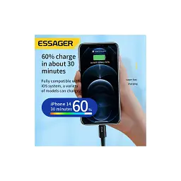 Дата кабель USB-C to Lightning 2.0m 20W black Essager (EXCTL-CGA01) - мініатюра 5