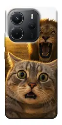 Чохол Demsky Shocked cat and lion для Xiaomi Redmi Note 14 4G (Int. version)