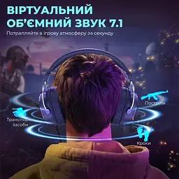 Ігрові навушники Fifine H16 RGB 7.1 Black [161113] - мініатюра 5