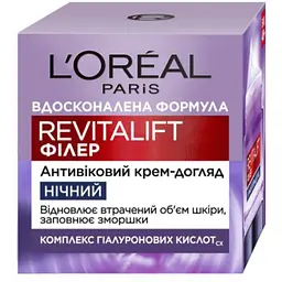 Нічний антивіковий крем-догляд L'Oreal Paris Revitalift Filler Відновлення втраченого об'єму шкіри обличчя 50 мл - мініатюра 2