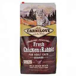 Сухий корм Carnilove Fresh Chicken & Rabbit Gourmand for Adult cats 6 кг Курка та кролик для дорослих кішок - мініатюра 3