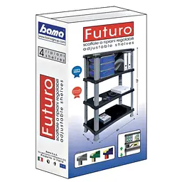 Стелаж пластиковий FUTURO 80x40x174h з регульованими полицями 5 шт чорний - мініатюра 4