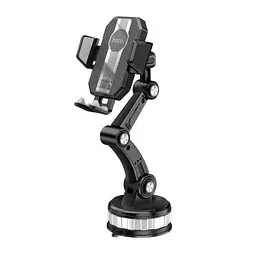 Тримач для телефону в авто на присосці автотримач телефону чорний Hoco DCA33 Powerful suction cup - мініатюра 7
