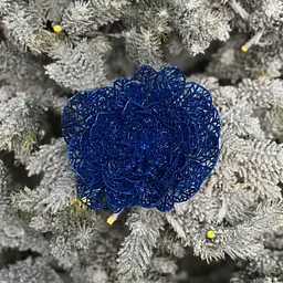 Ялинкова іграшка MIS LT Квітка новорічна велика 17х17х5 см синій - мініатюра 2