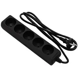 Мережевий подовжувач 2E 5XCEE7/17, 1.5м, black (2E-U0510M1.5BK)