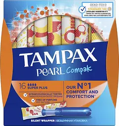 Тампони Tampax Pearl Compak Super Plus, з аплікатором, 16 шт. - мініатюра 2