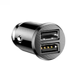 Автомобільний зарядний пристрій Baseus Grain C Dual USB 5V 3.1A (CCALL-ML01) Black [59109] - мініатюра 2